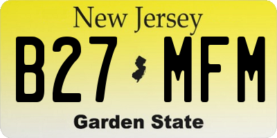 NJ license plate B27MFM