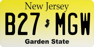 NJ license plate B27MGW