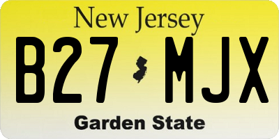 NJ license plate B27MJX