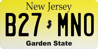 NJ license plate B27MNO