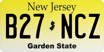 NJ license plate B27NCZ