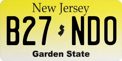 NJ license plate B27NDO