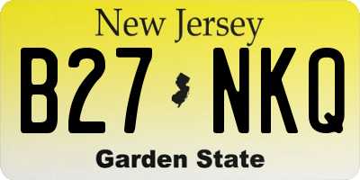 NJ license plate B27NKQ