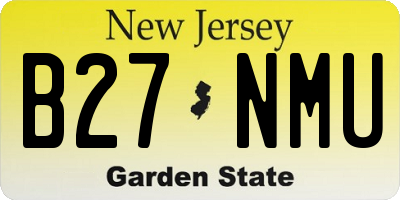 NJ license plate B27NMU