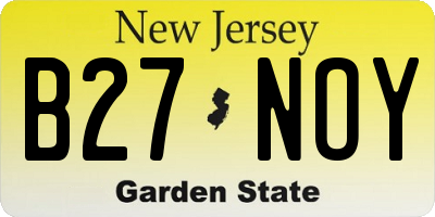 NJ license plate B27NOY