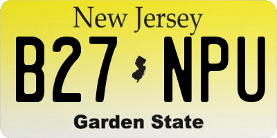NJ license plate B27NPU