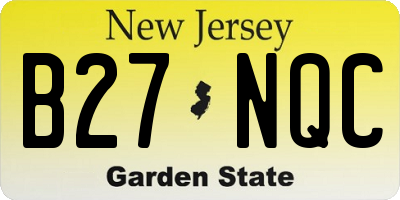 NJ license plate B27NQC