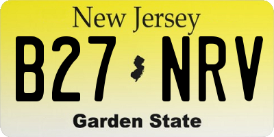 NJ license plate B27NRV