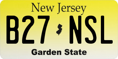 NJ license plate B27NSL