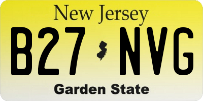 NJ license plate B27NVG