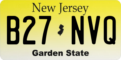 NJ license plate B27NVQ