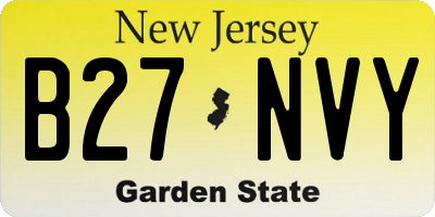 NJ license plate B27NVY