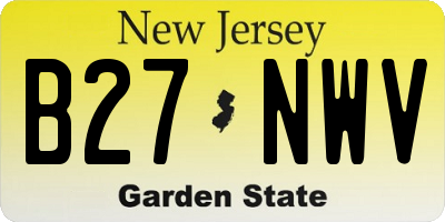 NJ license plate B27NWV