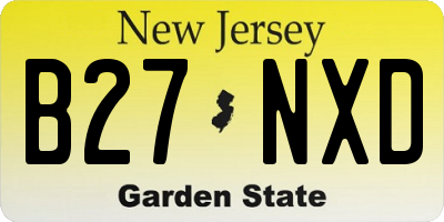 NJ license plate B27NXD