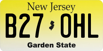 NJ license plate B27OHL