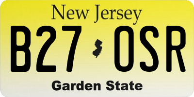 NJ license plate B27OSR