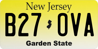 NJ license plate B27OVA