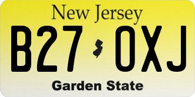 NJ license plate B27OXJ