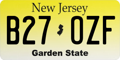 NJ license plate B27OZF