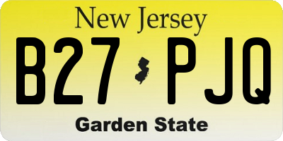 NJ license plate B27PJQ