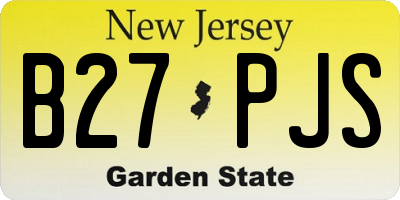 NJ license plate B27PJS