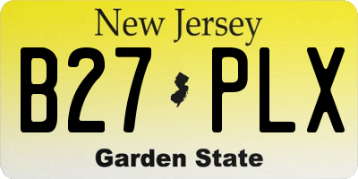 NJ license plate B27PLX