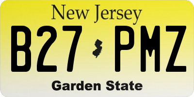 NJ license plate B27PMZ