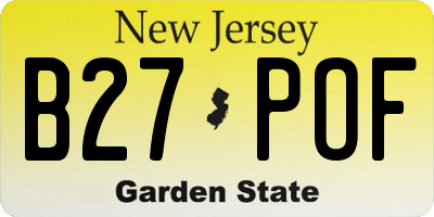 NJ license plate B27POF