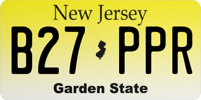 NJ license plate B27PPR