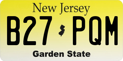 NJ license plate B27PQM