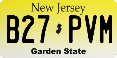 NJ license plate B27PVM