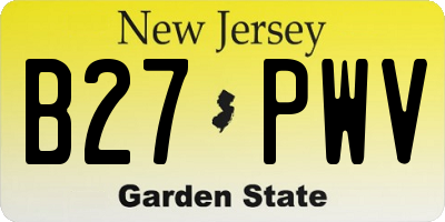 NJ license plate B27PWV