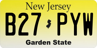 NJ license plate B27PYW