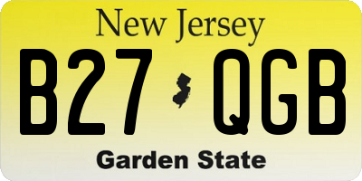 NJ license plate B27QGB