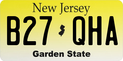 NJ license plate B27QHA