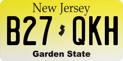 NJ license plate B27QKH