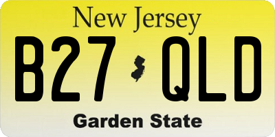 NJ license plate B27QLD