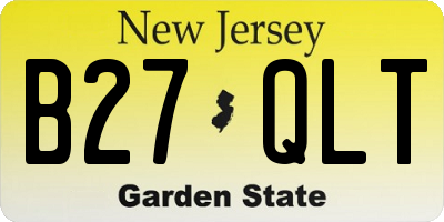 NJ license plate B27QLT