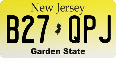 NJ license plate B27QPJ