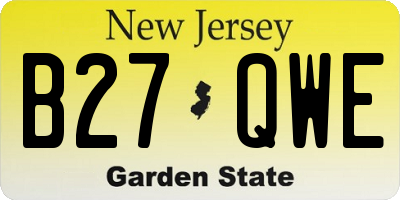 NJ license plate B27QWE