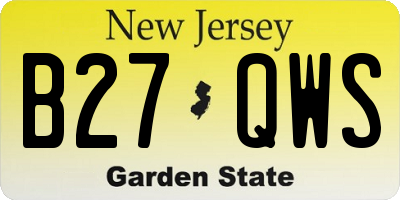 NJ license plate B27QWS