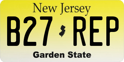 NJ license plate B27REP