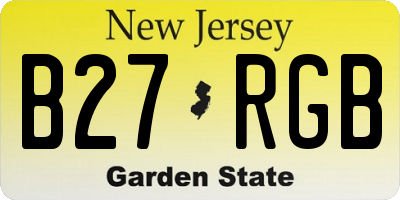 NJ license plate B27RGB