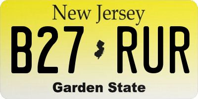 NJ license plate B27RUR