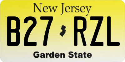 NJ license plate B27RZL