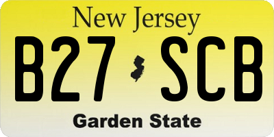 NJ license plate B27SCB