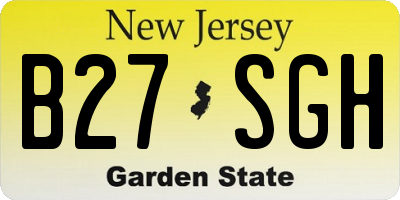 NJ license plate B27SGH