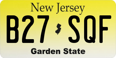 NJ license plate B27SQF