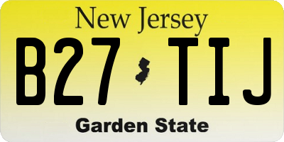 NJ license plate B27TIJ