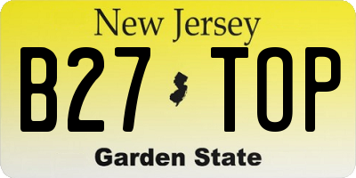 NJ license plate B27TOP